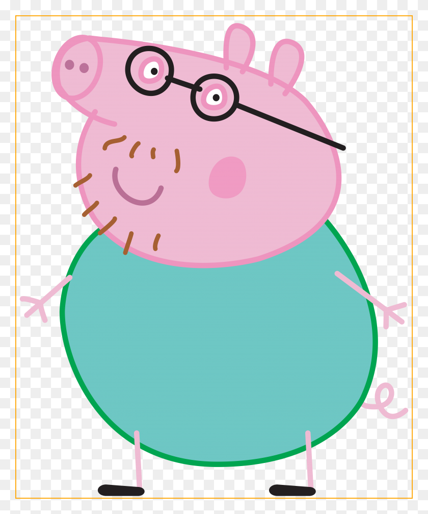 6611x8030 Daddy Pig Peppa Pig Transparent Png Image - Peppa Pig PNG