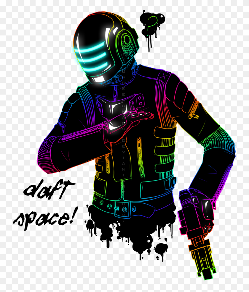 1000x1190 Daft Space In Up Up Down Down Left Right Left Right B - Дафт Панк Png