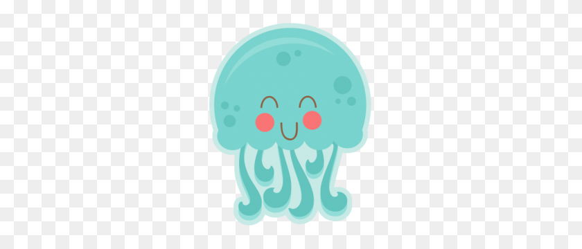 300x300 Daily Freebie Miss Kate Cuttables Happy Jellyfish - Cute Jellyfish Clipart