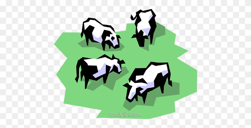 480x370 Las Vacas Lecheras Libres De Regalías Vector Clipart Ilustración - Imágenes Prediseñadas De La Vaca Lechera