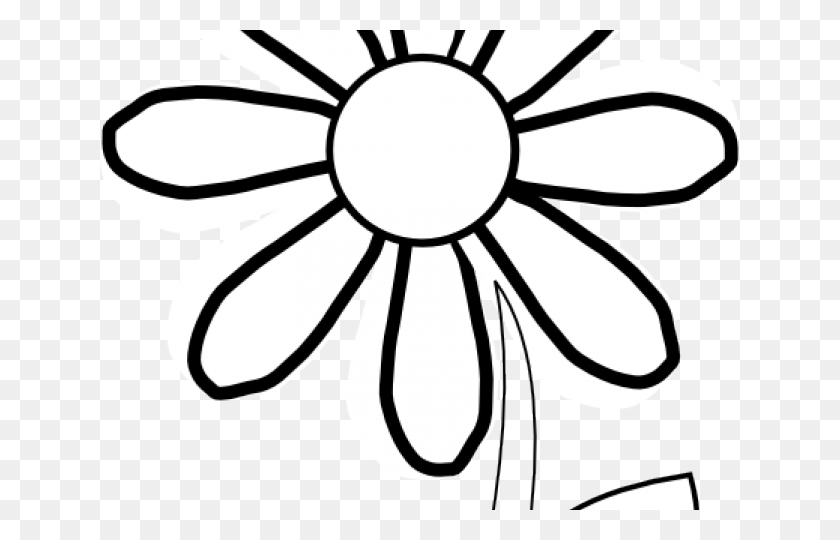 640x480 Daisy Clipart Black And White - Daisy Black And White Clipart