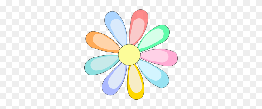 300x291 Daisy Clipart Colorful Flower - Colorful Flowers Clipart