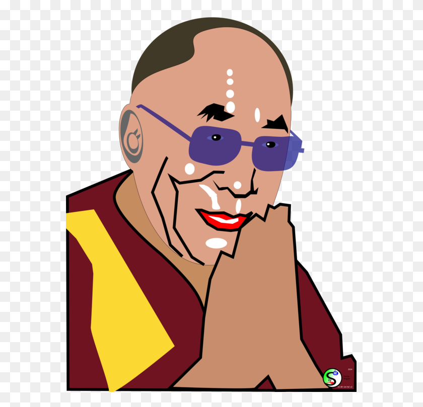577x749 Далай-Лама, Далай-Лама И Тибетский Тибетский Буддизм Бесплатно - Буддийский Монах Клипарт