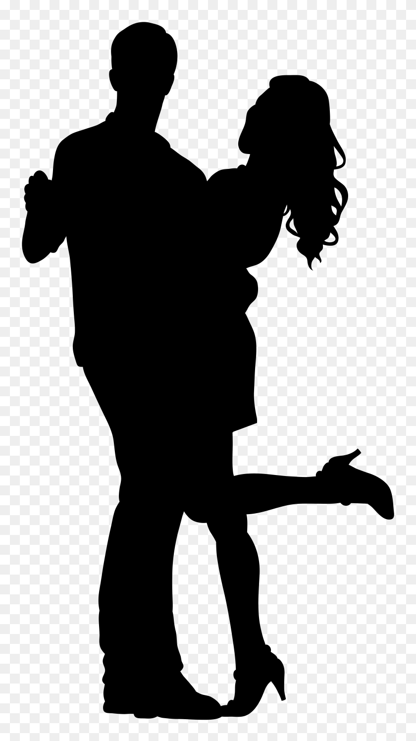 4345x8000 Dance Couple Clipart Silhouette Transparent - Dancing Pig Clipart