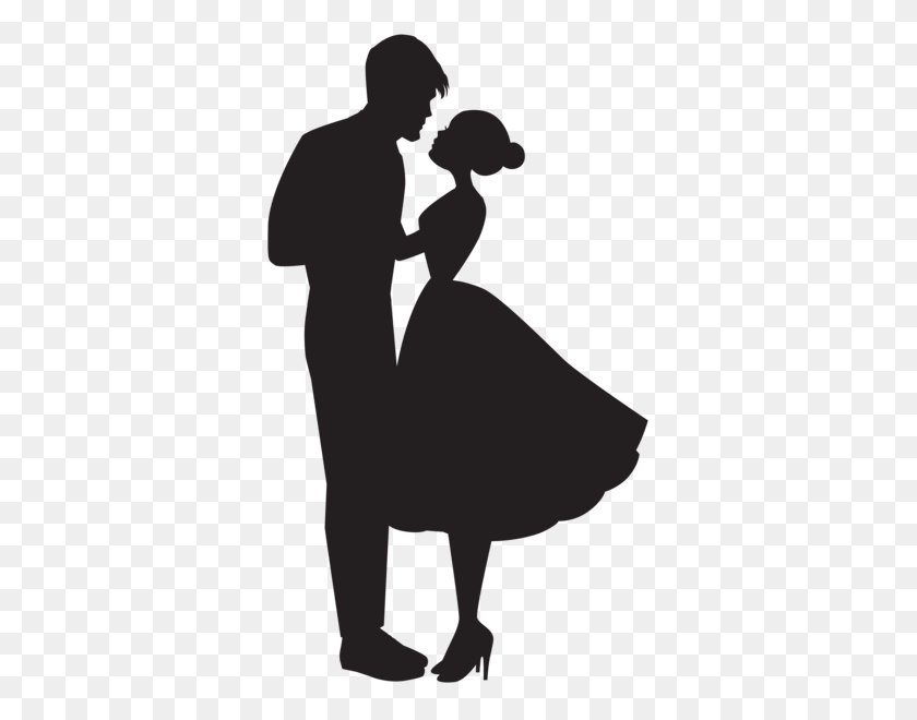 361x600 Dance Couple Silhouette - Homecoming Dance Clipart