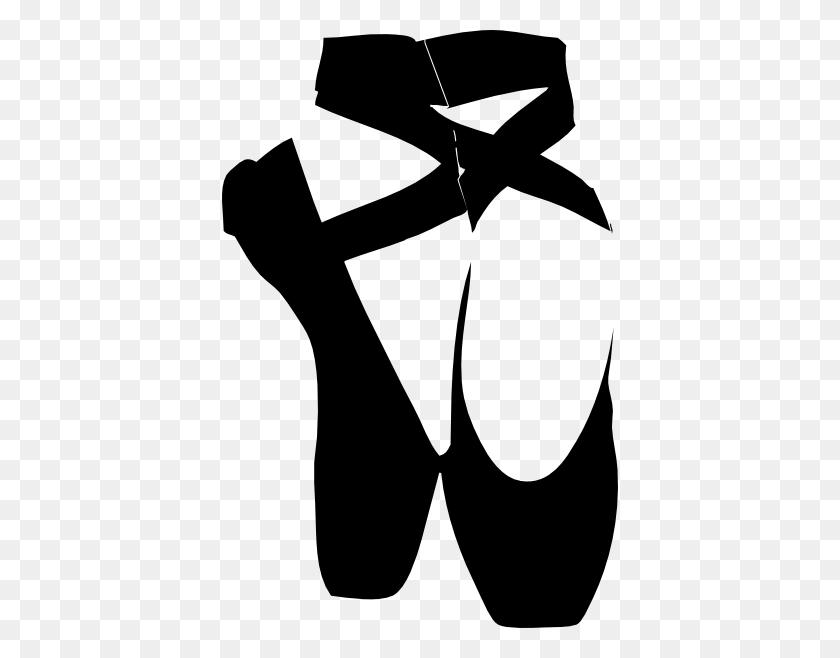 396x598 Dance Silhouette Clip Art Black Pointe Shoe Clip Art - Y Clipart