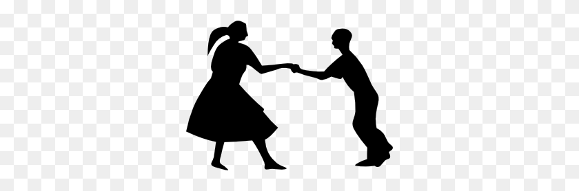 300x218 Dancing Couple Fifties Clip Art - Couple Clipart Black And White