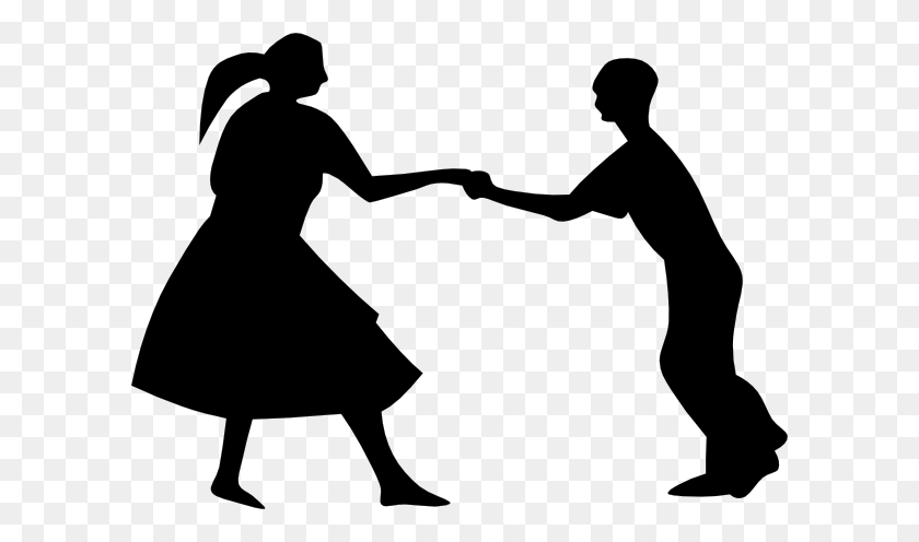 600x436 Dancing Couple Fifties Clip Art Free Vector - People Holding Hands Clipart