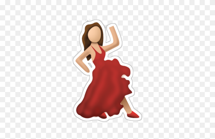 483x484 Chica Bailando Emoji De La Etiqueta Engomada De Cm En Disfraces - Chica Emoji Png