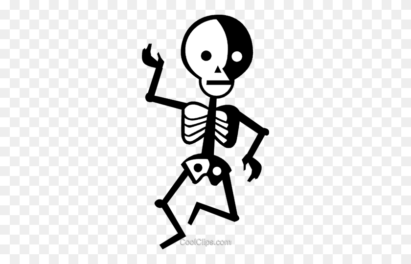 260x480 Танцующий Скелет Роялти Бесплатно Векторные Иллюстрации - Скелет Клипарт