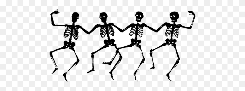 500x254 Танцующие Скелеты Векторная Иллюстрация - Танцующий Скелет Png