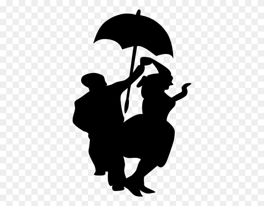 378x596 Dancing Under Umbrella Clip Art - Umbrella Clipart Black And White