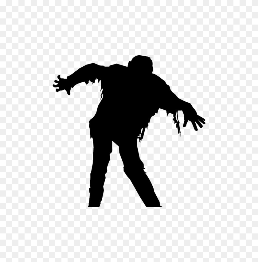500x793 Dancing Zombie Window Silhouettes - Zombie Silhouette PNG