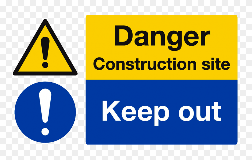 983x597 Danger Construction Site Keep Out Sign - Construction Sign PNG