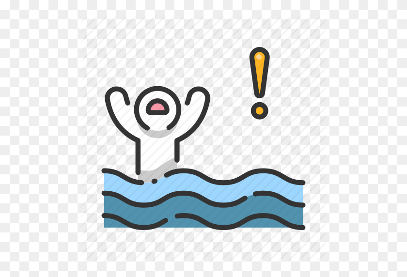 512x512 Danger, Drowning, Hand, Help, Rescue, Sea, Water Icon - Drowning Clipart