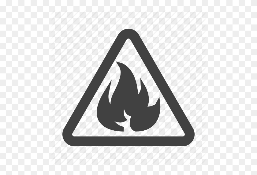 512x512 Значок Знак Опасность, Огонь, Пламя - Знак Опасности Png