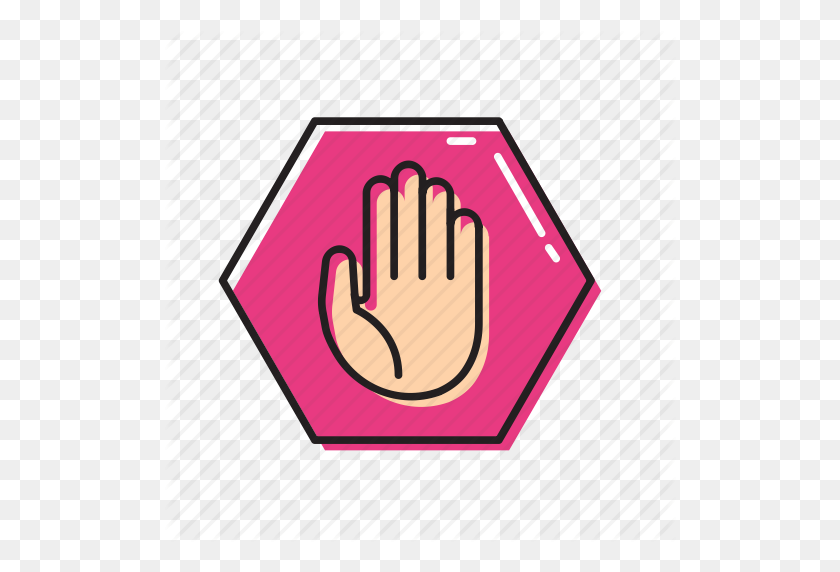 512x512 Danger Sign, Stop, Stop Hand, Traffic Stop Icon - Danger Sign PNG