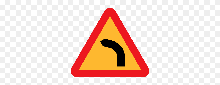 300x266 Dangerous Bend Bend To Left Clip Art - Danger Sign Clipart