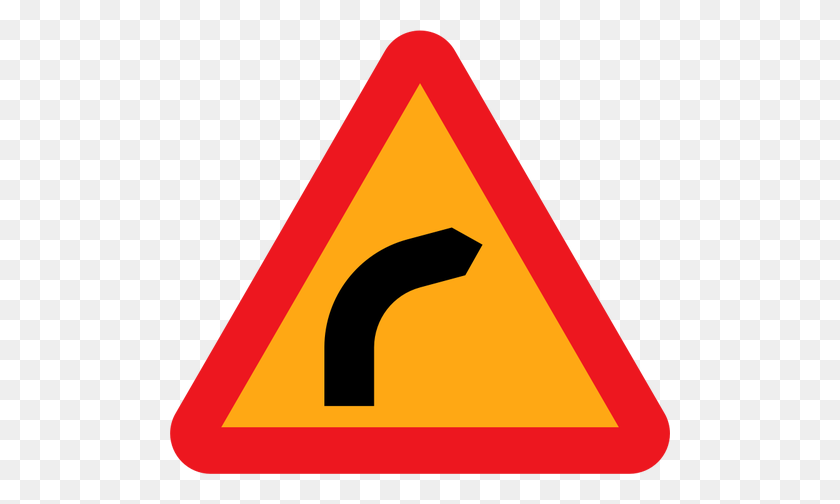 500x444 Dangerous Bend To Right Traffic Sign Vector Clip Art Public - Bend Clipart
