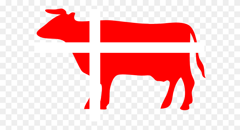 600x395 Danish Flag Cow Clip Art - Denmark Clipart
