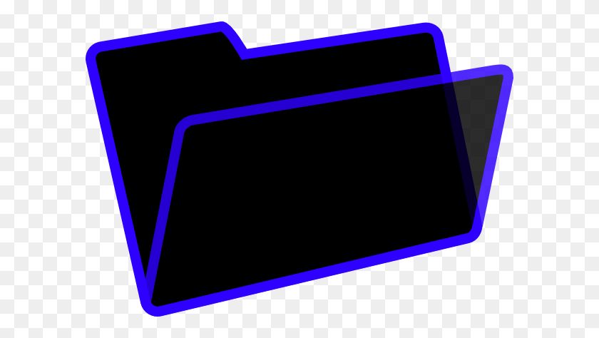 600x414 Dark Blue And Black Folder Clip Art - Blue Folder Clipart