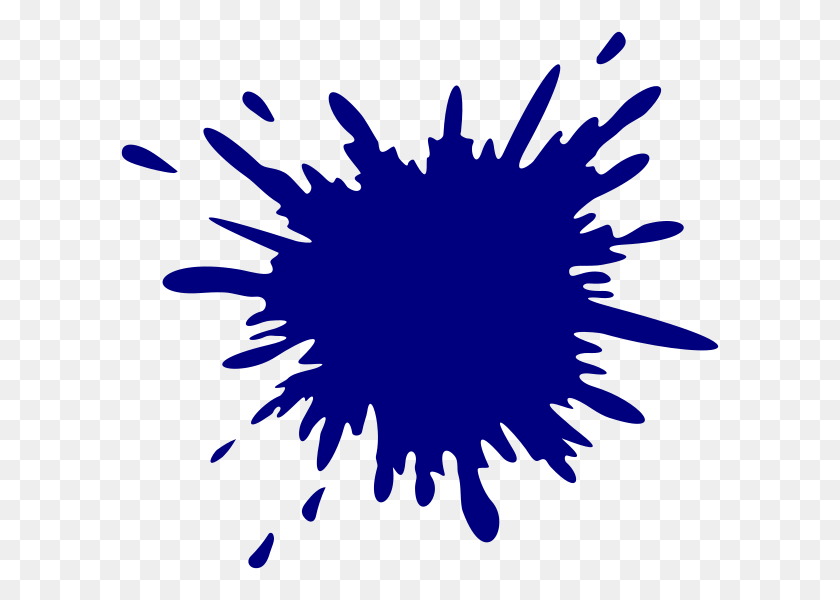 600x540 Dark Blue Clipart Blue Splatter - Blue Paint Splatter PNG