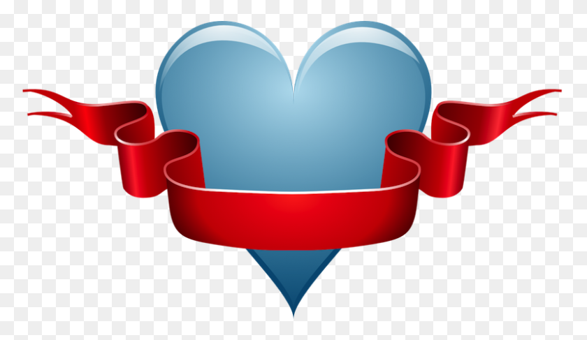 800x438 Dark Blue Clipart Heart - Valentine Hearts Clip Art