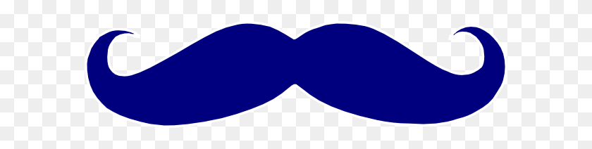 600x152 Dark Blue Clipart Mustache - Black Mustache Clipart