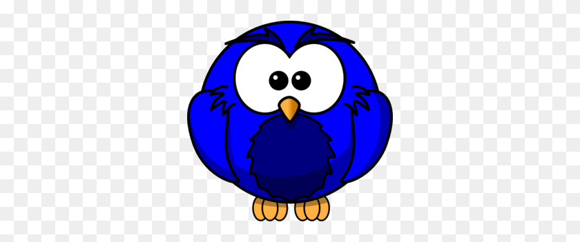 298x291 Dark Blue Clipart Owl - Black Owl Clipart