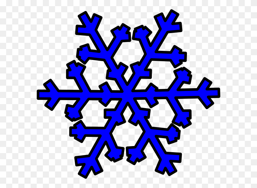600x554 Dark Blue Clipart Snowflake - Snowflake Clipart Background