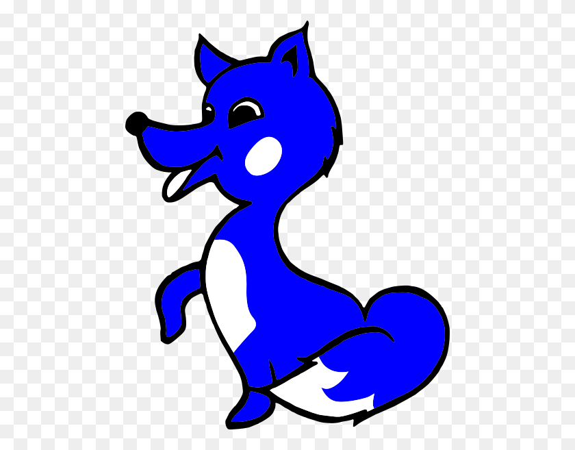 474x597 Dark Blue Fox Kid Clip Art - Fox Tail Clipart