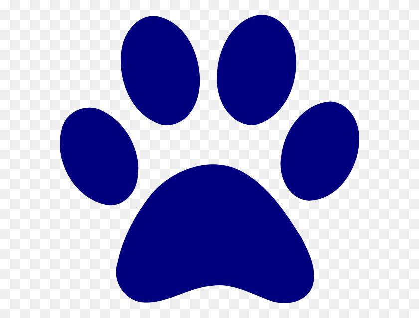 600x578 Dark Blue Paw Print Png, Clip Art For Web - Paw PNG