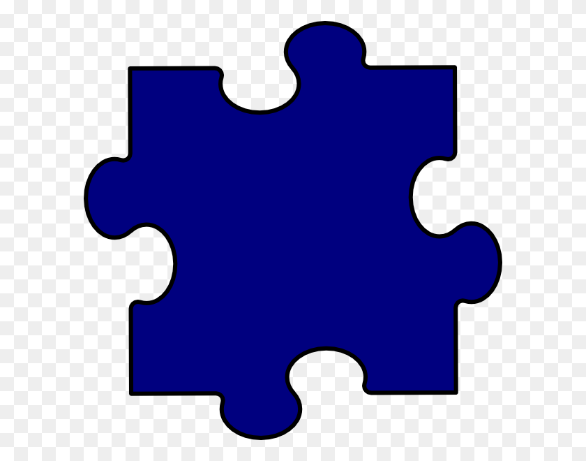 600x600 Dark Blue Puzzle Piece Clip Arts Download - Dark Clipart