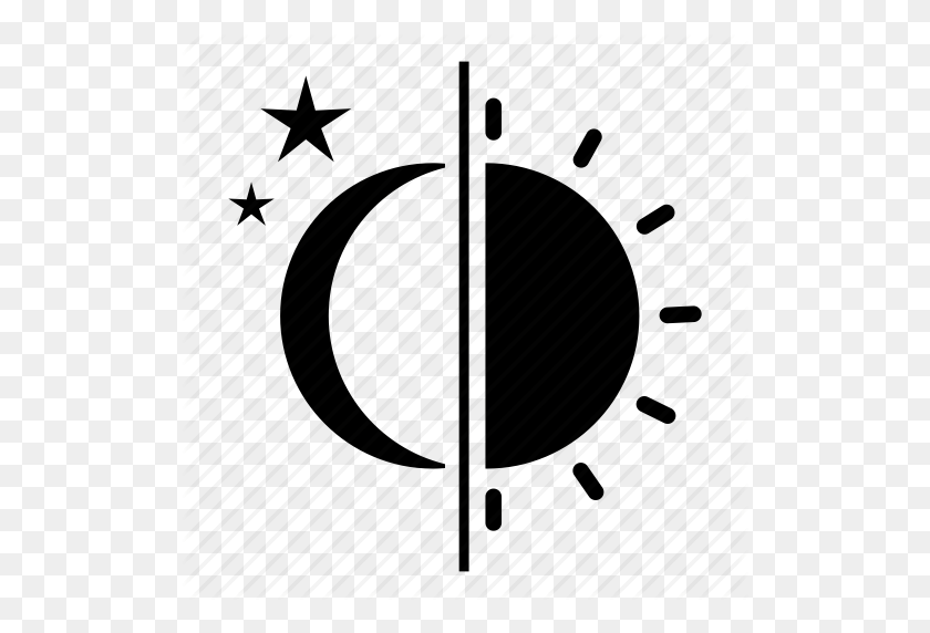 512x512 Oscuro, Día, Noche, Pronóstico, Luna, Noche, Icono De Sol - Sol Y Luna Png