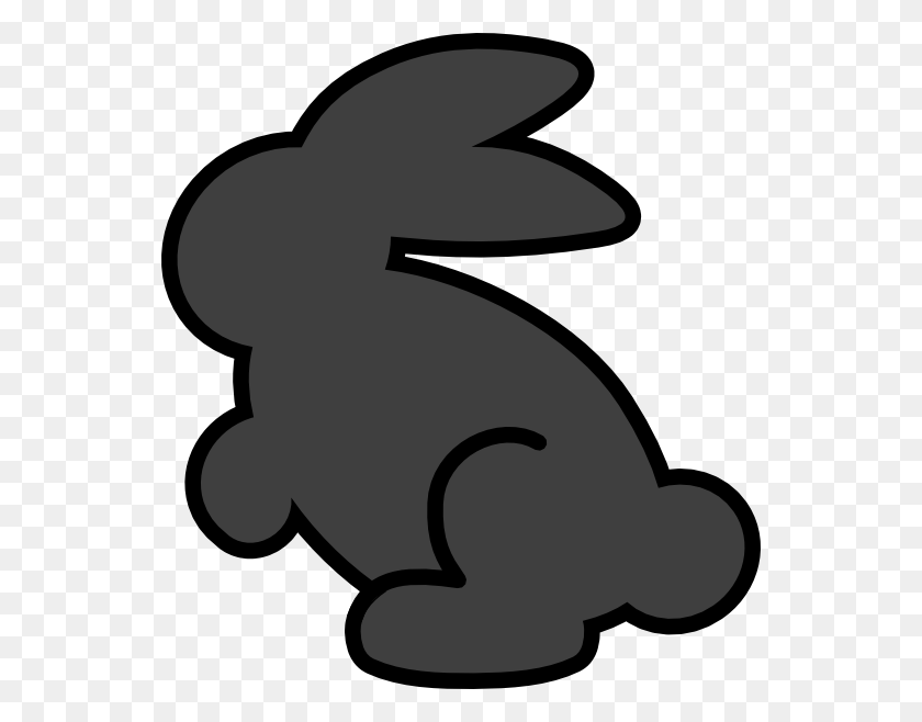 546x598 Dark Gray Bunny Clip Art - Easter Bunny Clipart Black And White