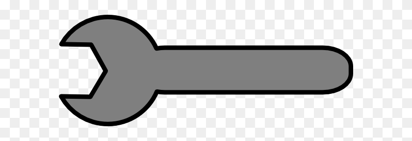 600x227 Dark Gray Wrench Png Large Size - Wrench Clipart Black And White