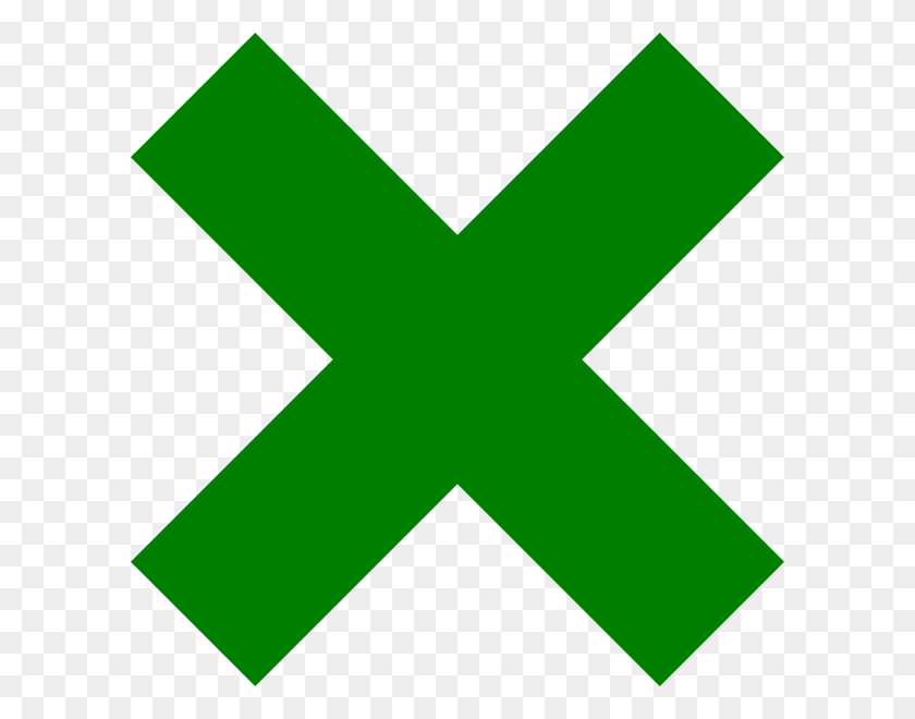 600x600 Темно-Зеленый Крест Знак Картинки - X Марк Клипарт