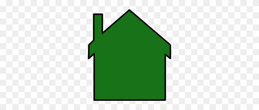 270x299 Dark Green House Clip Art - Outline Of House Clipart