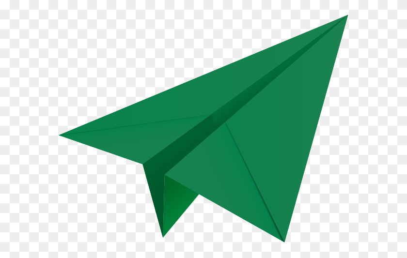 600x473 Dark Green Paper Plane - Paper Plane PNG