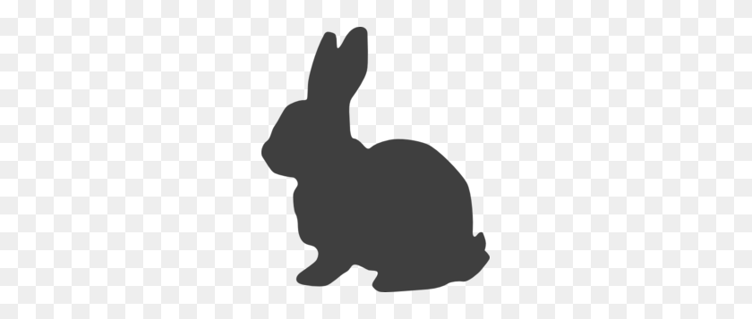 255x297 Dark Grey Bunny Facing Left Clip Art - Bunny Clipart Silhouette