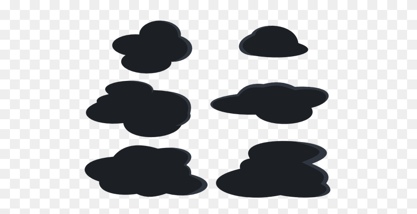 500x371 Dark Grey Clouds Set Vector Clip Art - Dark Clipart