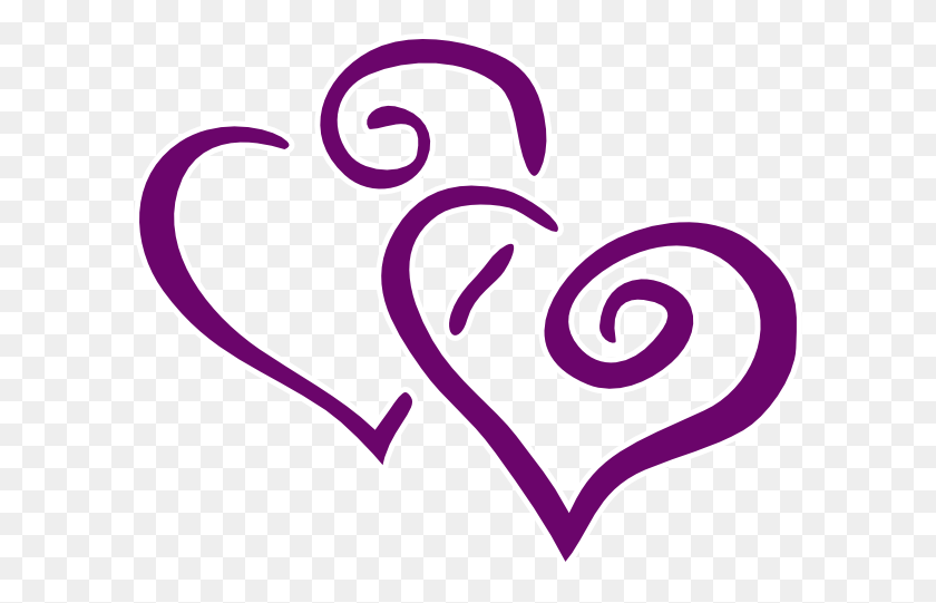 600x481 Темно-Пурпурное Сердце Свадебный Клипарт - Фиолетовое Сердце Png