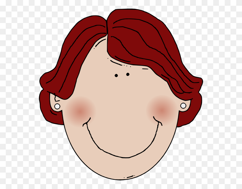 570x597 Dark Red Hair Middle Age Cartoon Clip Art - Straight Hair Clipart