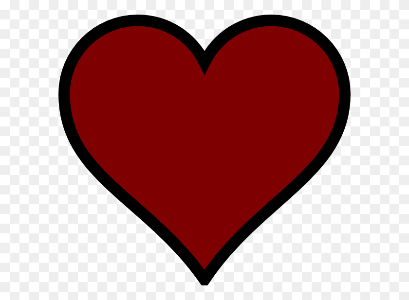 600x557 Темно-Красное Сердце Картинки - Сердце Тату Клипарт