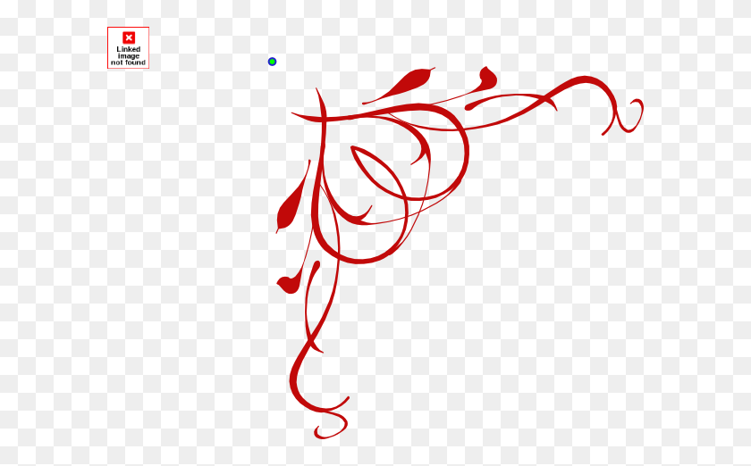 600x462 Dark Red Heart Scroll Border Clip Art - Heart Vector PNG