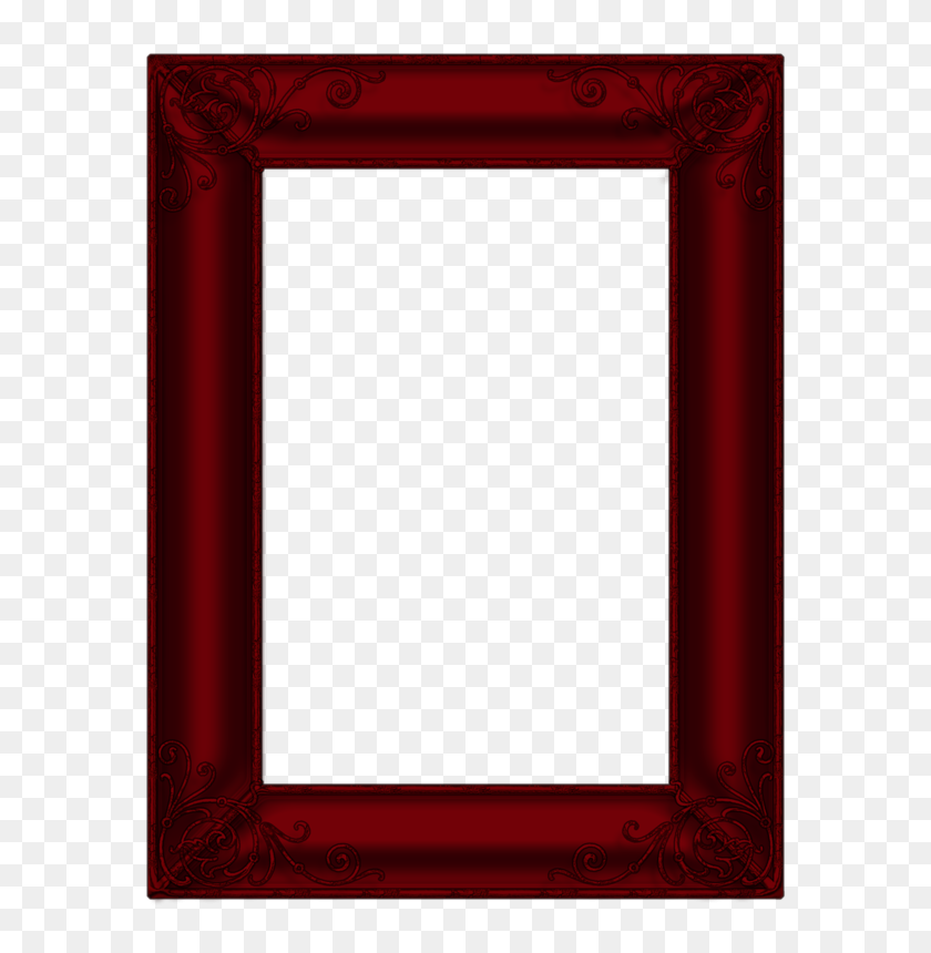 612x800 Dark Red Transparent Photo - Red Frame PNG