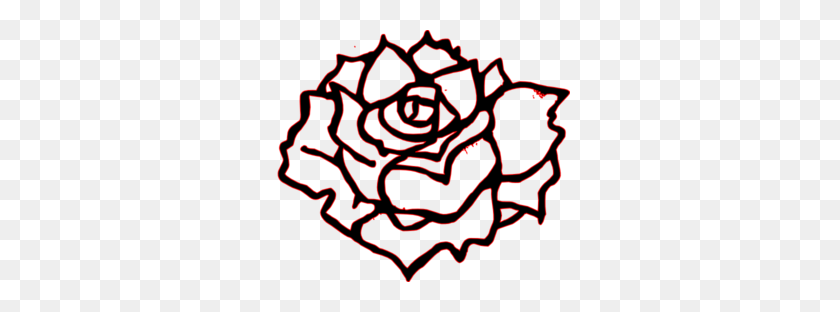 300x252 Dark Rose Clip Art - Rose Clipart Outline