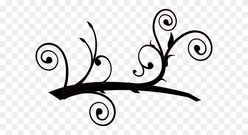 600x397 Dark Whimsy Branch Clip Art - Whimsical Tree Clipart