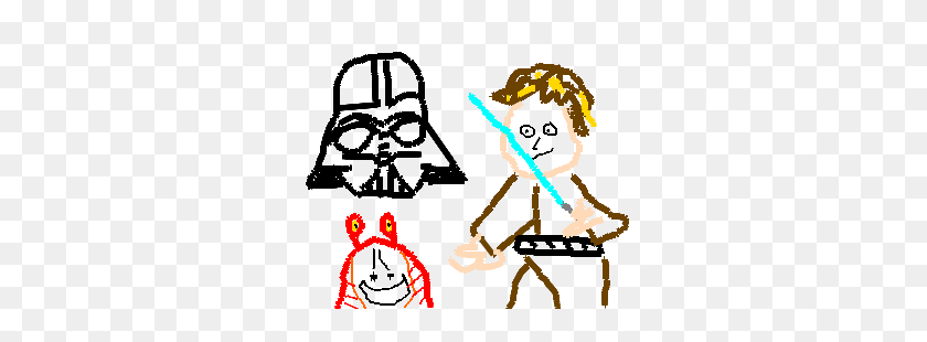 300x250 Darth Vader And Luke Skywalker And Shit Drawing - Luke Skywalker Clipart