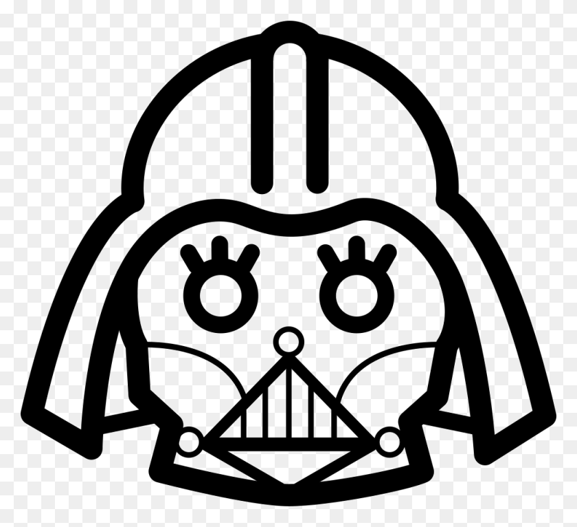 980x888 Darth Vader Frontal Head Outline Png Icon Free Download - Darth Vader Clipart